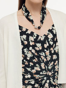 100% Cotton Strap Maxi Dress And Lyocell Cardigan Two-Piece Set