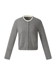 100% Cashmere Faux Two-Piece Women Cardigan