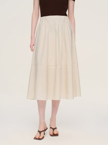 100% Cotton Ruffle Round Neck Top And A-Line Skirt Two-Piece Set