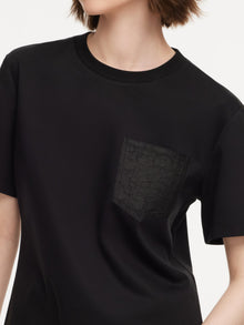 100% Cotton Women T-Shirt With 18MM Gambiered Canton Gauze Pocket