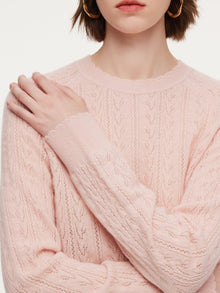 100% Cashmere Textured Women Sweater