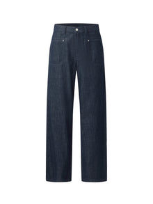 100% Cotton Denim Women Straight Leg Jeans