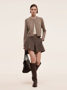 100% Cashmere Faux Two-Piece Women Cardigan