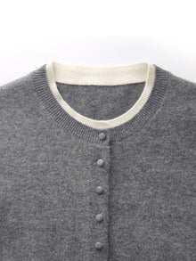 100% Cashmere Faux Two-Piece Women Cardigan