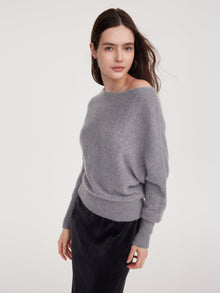 100% Cashmere Boat Neck Women Sweater