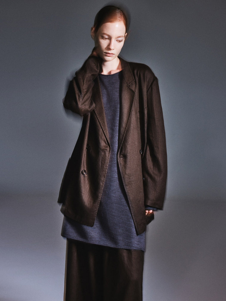 100% Linen Loose Fit H-Line Unisex Shop Coat
