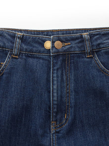 100% Cotton Bow Top And Adjustable Waist Denim Jeans Two-Piece Set