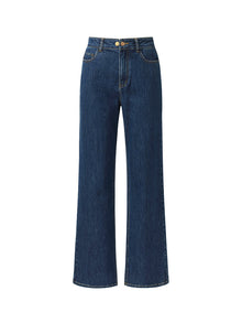 100% Cotton Bow Top And Adjustable Waist Denim Jeans Two-Piece Set