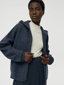 100% Brushed Wool Zip-Up Unisex Hoodie